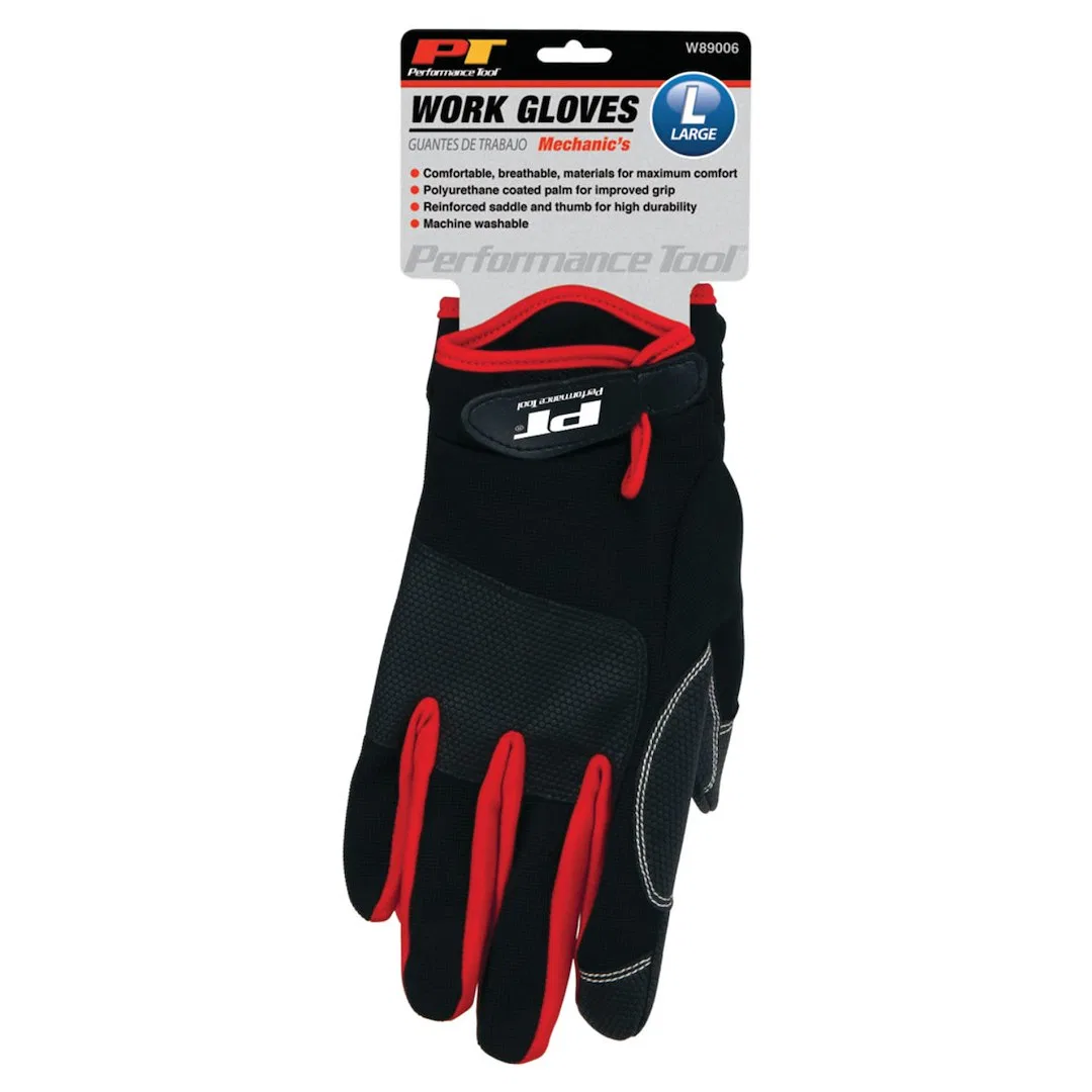 W89006 – PERFORM TOOL Gloves, Mechanics Work Large Polyurethane/ Fabric 1 Pair - view 3